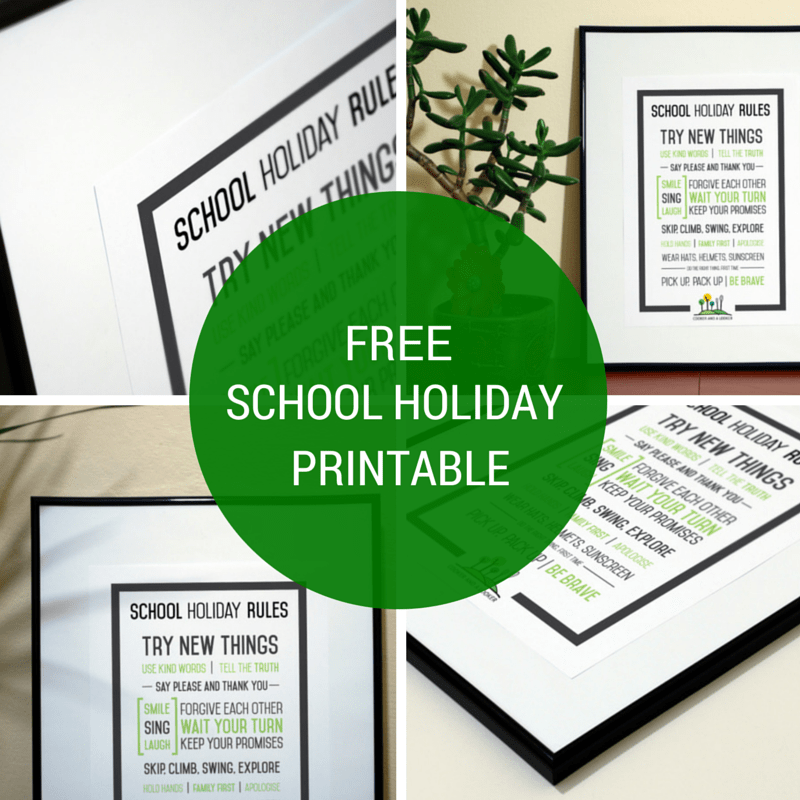 school holiday rules {free printable} Cooker and a Looker