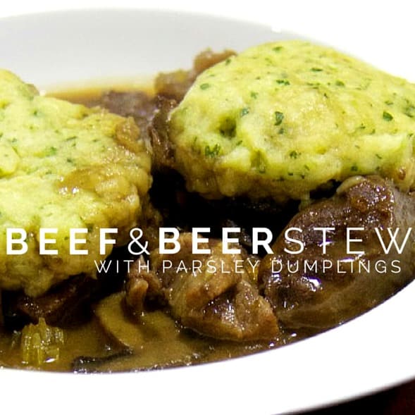 beef and beer stew with parsley dumplings the good, the yum & the