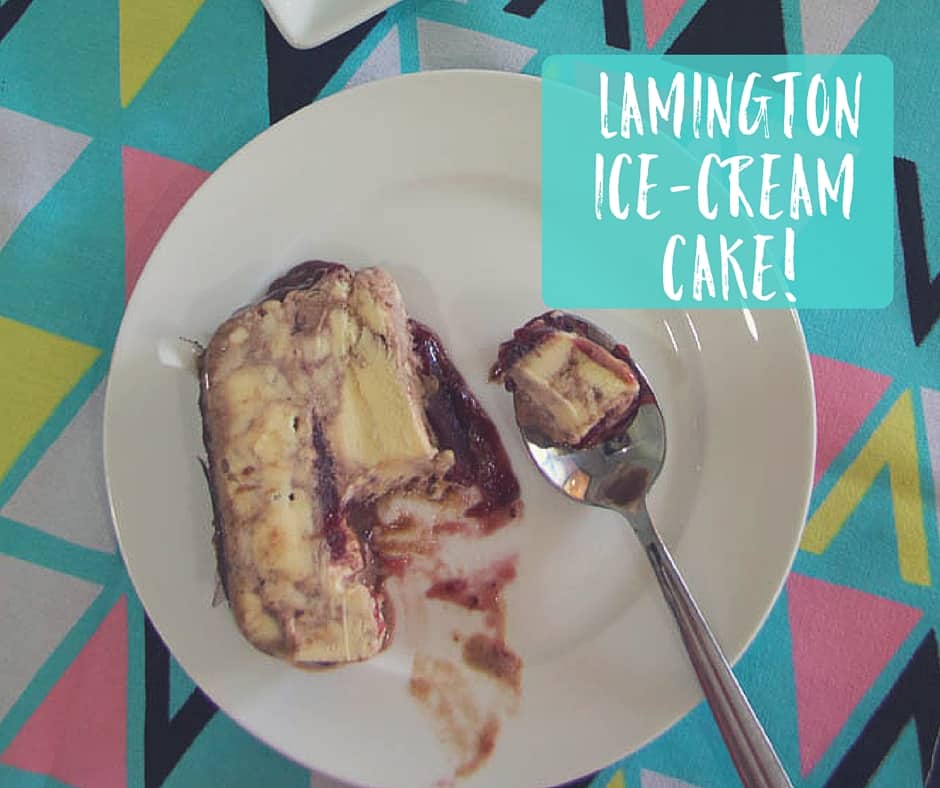 lamington icecream cake Cooker and a Looker Australian Home Cooking